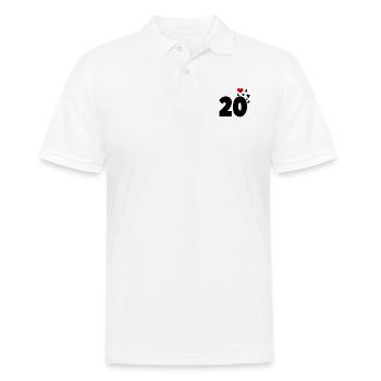 20 Herzen 20. Geburtstag - Männer Poloshirt - Weiß - Vorne - Kai (181cm)