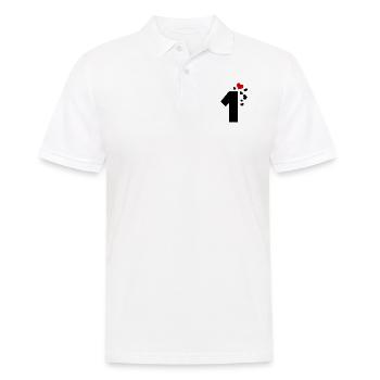 1 Heart Number One 1st Anniversary - Men's Polo Shirt - white - Front - Kai (181cm)