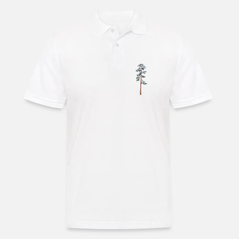 hoher Baum mit Schnee - Männer Poloshirt - Weiß