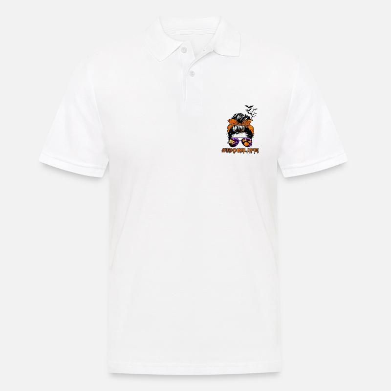Mama Leben Halloween - Männer Poloshirt - Weiß