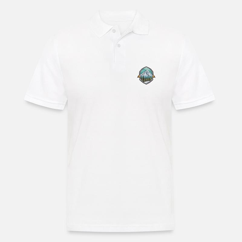 Alpen Ski Eisberge Berge - Männer Poloshirt - Weiß