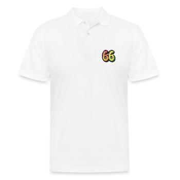 66 Zahl Symbol - Männer Poloshirt - Weiß - Vorne - Kai (181cm)
