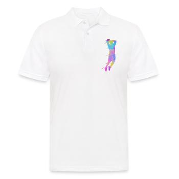 Basketball Colorful Splashes - Men's Polo Shirt - white - Front - Kai (181cm)