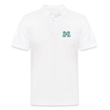 Dinosaurier brontosaurus Paar Herz Valentinstag - Männer Poloshirt - Weiß - Vorne - Kai (181cm)