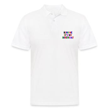 kiss me it's my birthday - Männer Poloshirt - Weiß - Vorne - Kai (181cm)