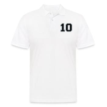 Nummer 10 (anpassbare Farben) - Männer Poloshirt - Weiß - Vorne - Kai (181cm)