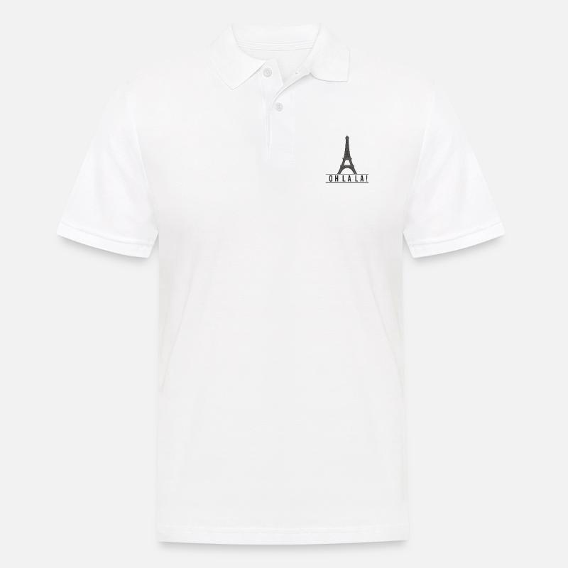 Paris - Männer Poloshirt - Weiß