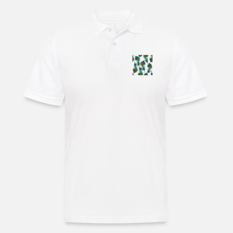 Federn - Männer Poloshirt - Weiß