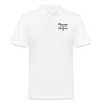 Maman Tu Es La Meilleure - Polo Homme - blanc - Devant - Kai (181cm)