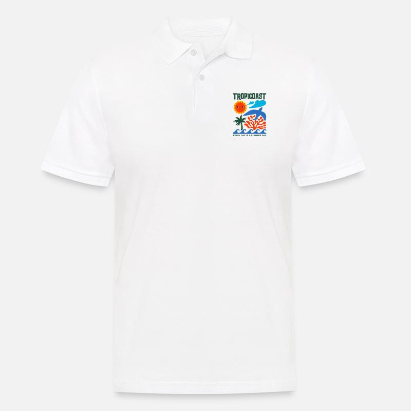 Sommerliche retro-elemente - Männer Poloshirt - Weiß