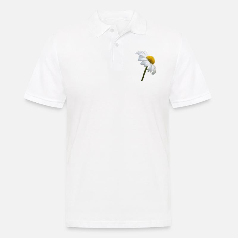 Margerite Gänseblume - Männer Poloshirt - Weiß