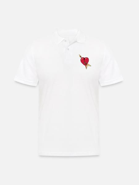 Musikherz - Männer Poloshirt - Weiß