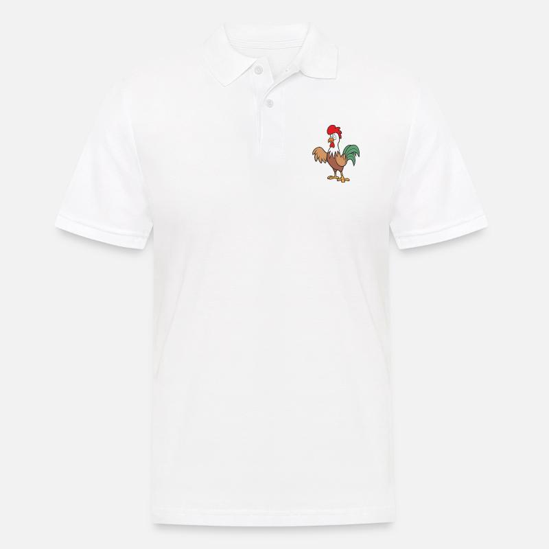 hahn - Männer Poloshirt - Weiß