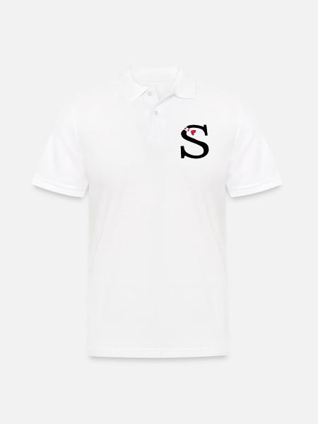 Großbuchstabe S mit Herzen - Männer Poloshirt - Weiß