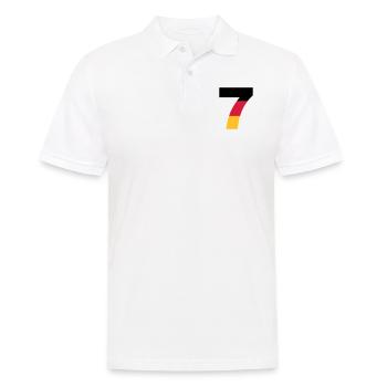 Deutschland Zahlen, Deutschland Rückennummern, 7 - Polo Homme - blanc - Devant - Kai (181cm)