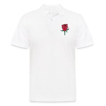 fleur rose - Polo Homme - blanc - Devant - Kai (181cm)