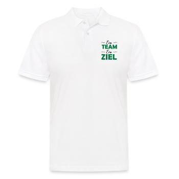 ein_team_ein_ziel_2 - Männer Poloshirt - Weiß - Vorne - Kai (181cm)