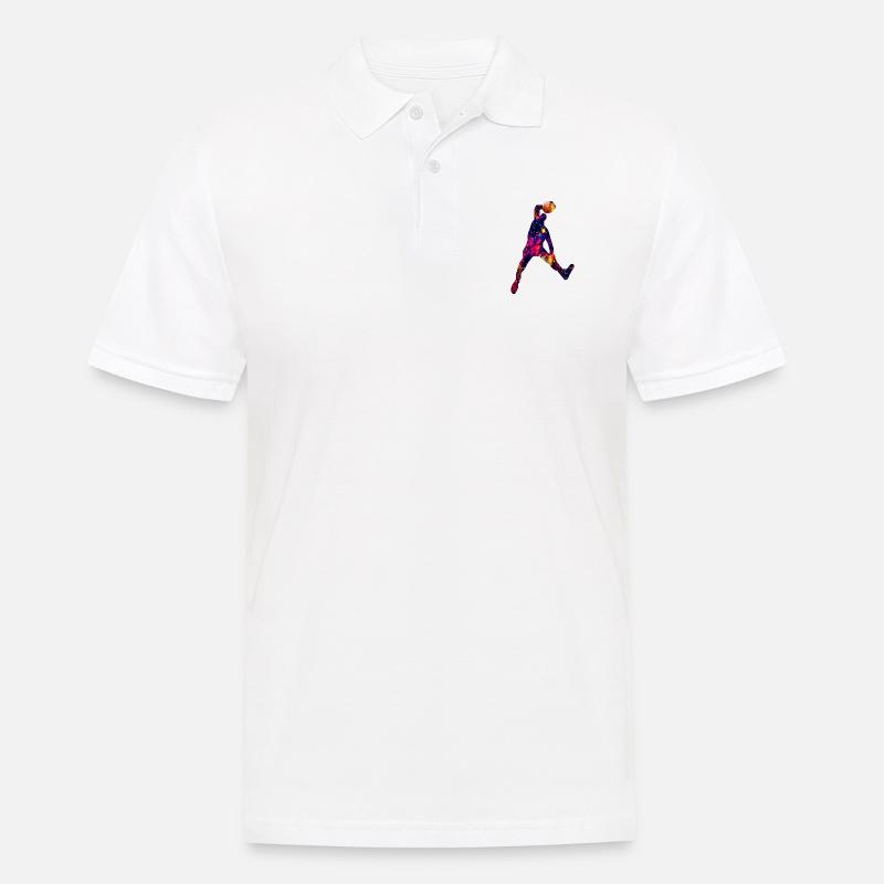 Dave Dunking Galaxy - Männer Poloshirt - Weiß