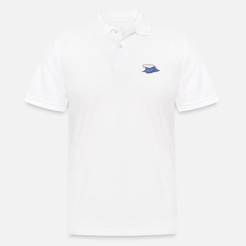 Blaue Welle - Männer Poloshirt - Weiß