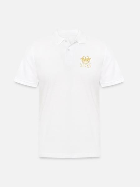 SPQR Adler Roman Legion Flagge Wappen - Männer Poloshirt - Weiß