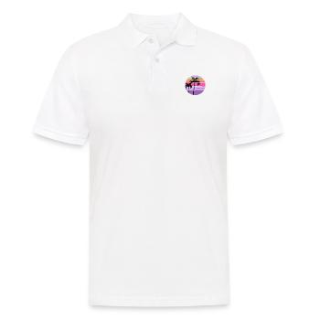Coole Newport Beach California Palm Tree Artistic - Männer Poloshirt - Weiß - Vorne - Kai (181cm)