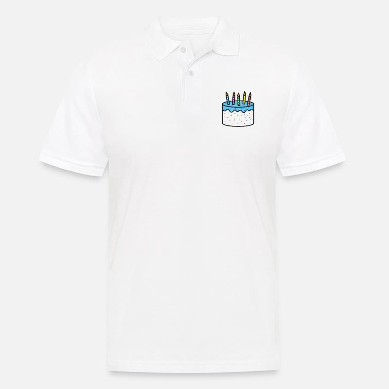 Geburtstagskuchen Geburtstagsgeschenk - Männer Poloshirt - Weiß