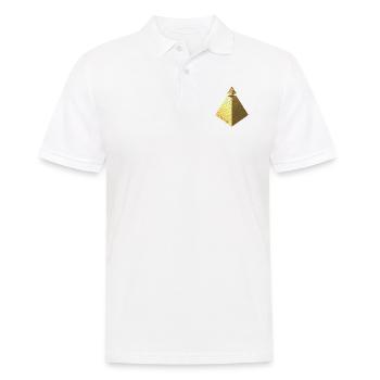 Illuminati Pyramid Gold 3D - Männer Poloshirt - Weiß - Vorne - Kai (181cm)