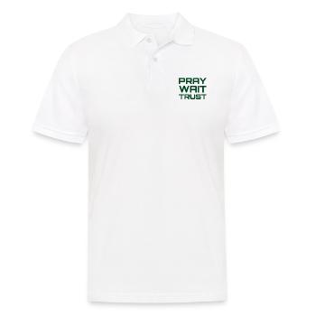 Pray Wait Trust - Männer Poloshirt - Weiß - Vorne - Kai (181cm)