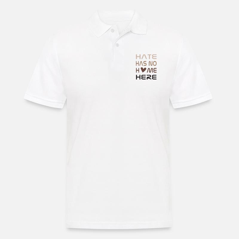 Hate has no home here - Männer Poloshirt - Weiß