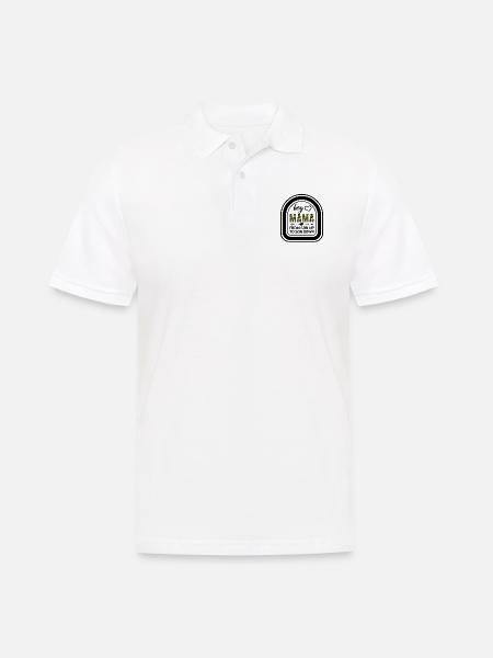 Mutterhemd, Junge Mama von Sohn bis Sohn unten - Männer Poloshirt - Weiß