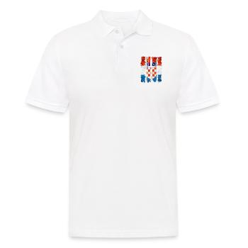 Kroatische Nationalflagge Emblem Kroatien Hrvatska hrv - Männer Poloshirt - Weiß - Vorne - Kai (181cm)