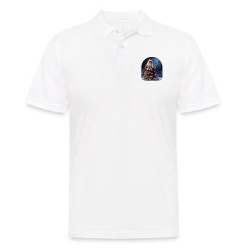 Père Noël Rocker squelette Noël Spooky vacances - Polo Homme - blanc - Devant - Kai (181cm)