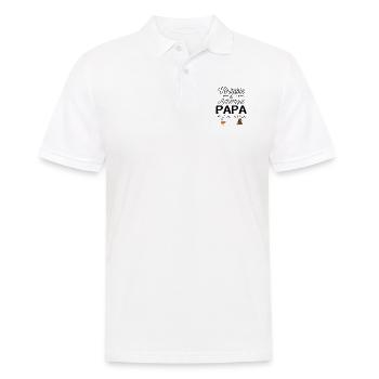 Papa moitié poule moitié ours - Polo Homme - blanc - Devant - Kai (181cm)