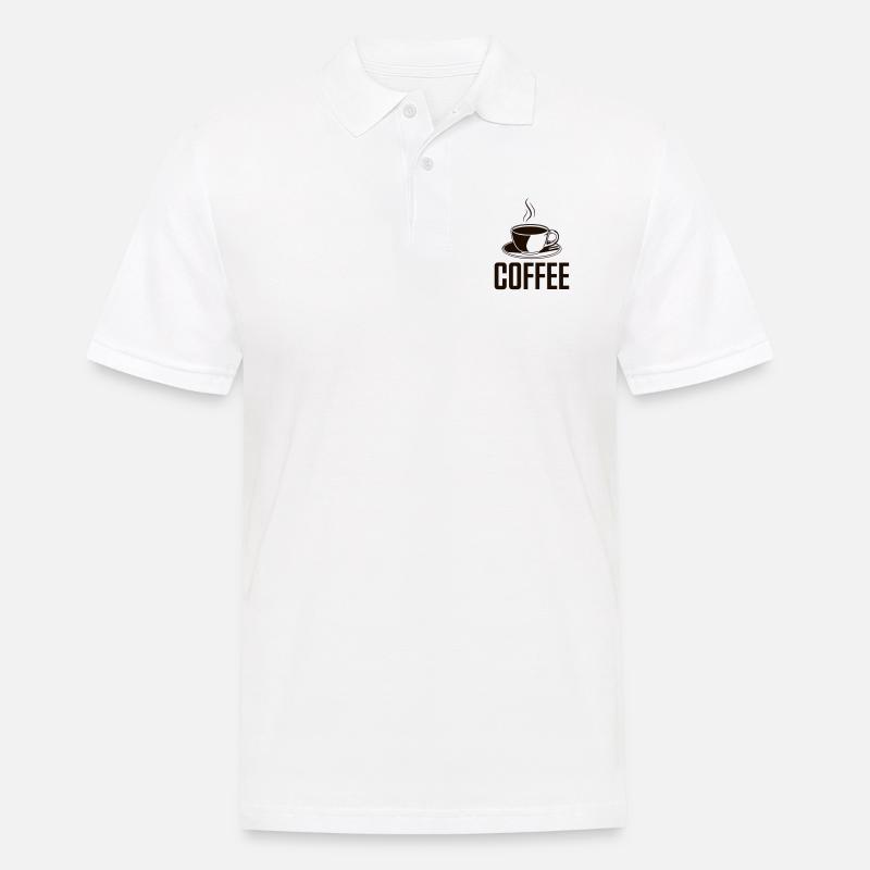 coffee - Männer Poloshirt - Weiß