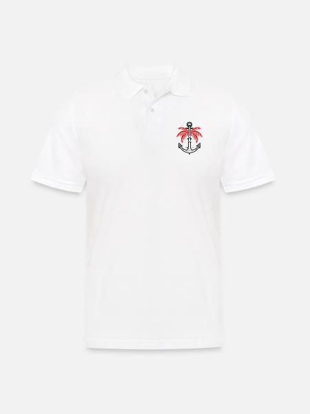 Palm Tree Anchor Icon - Men's Polo Shirt - white