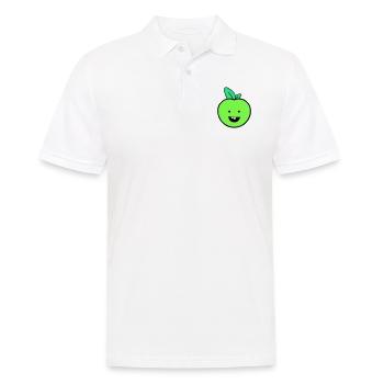 apfel smile - Männer Poloshirt - Weiß - Vorne - Kai (181cm)