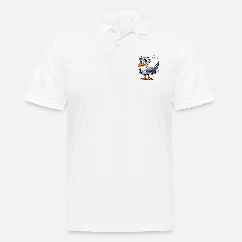 vogel comic - Männer Poloshirt - Weiß