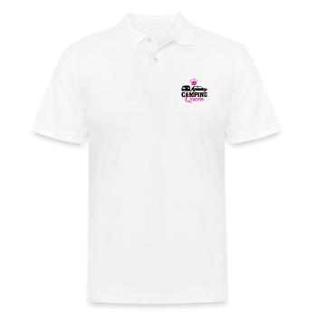 Camping Queen Caravan Camping Camper Cadeau - Polo Homme - blanc - Devant - Kai (181cm)