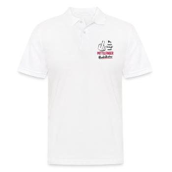 Mittelfinger Muskelkater - Männer Poloshirt - Weiß - Vorne - Kai (181cm)