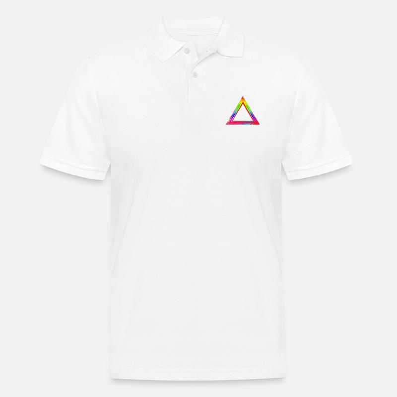 TRIANGULAR RAINBOW - Men's Polo Shirt - white