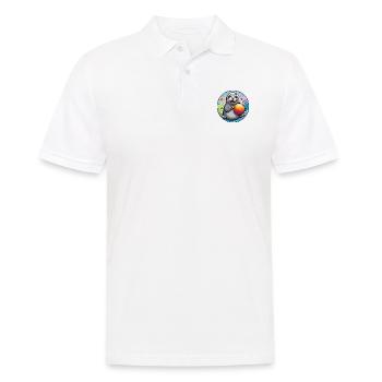 Sceau rieur phoque avec boule colorée - Polo Homme - blanc - Devant - Kai (181cm)