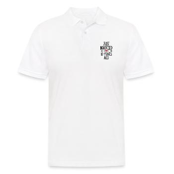 Just Married 10 Years Ago 10th Wedding Anniversary - Männer Poloshirt - Weiß - Vorne - Kai (181cm)