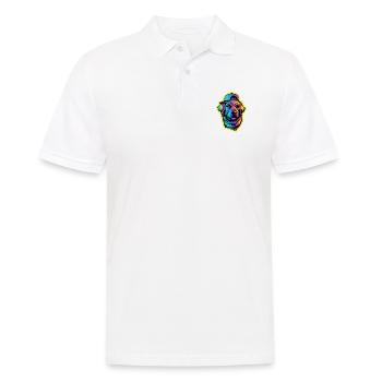 Labrador Synthwave Dog Gift Retriever des années 80 - Polo Homme - blanc - Devant - Kai (181cm)