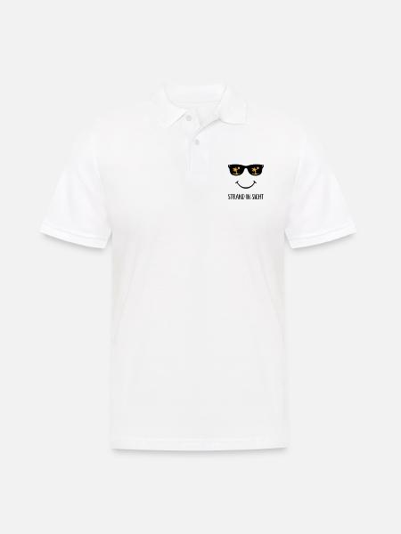 Strand in Sicht - Männer Poloshirt - Weiß