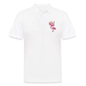 Flamingo Anniversaire Bébé - Polo Homme - blanc - Devant - Kai (181cm)