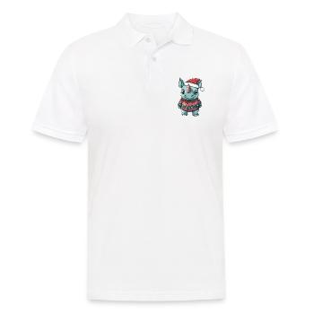 Bande dessinée de Noël Rhino - Polo Homme - blanc - Devant - Kai (181cm)