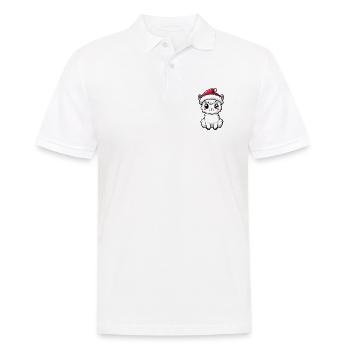 Alpaga Lama Noël mignon - Polo Homme - blanc - Devant - Kai (181cm)