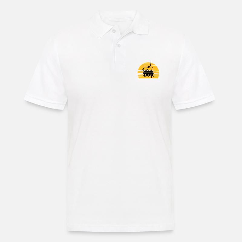 Winter - Skifahrer Sessellift - Männer Poloshirt - Weiß