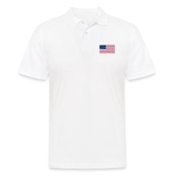 Graphique Drapeau Américain Drapeau USA Étoiles et Rayures - Polo Homme - blanc - Devant - Kai (181cm)