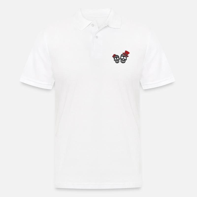 pretty pattern skull skull skull colored style - Men's Polo Shirt - white